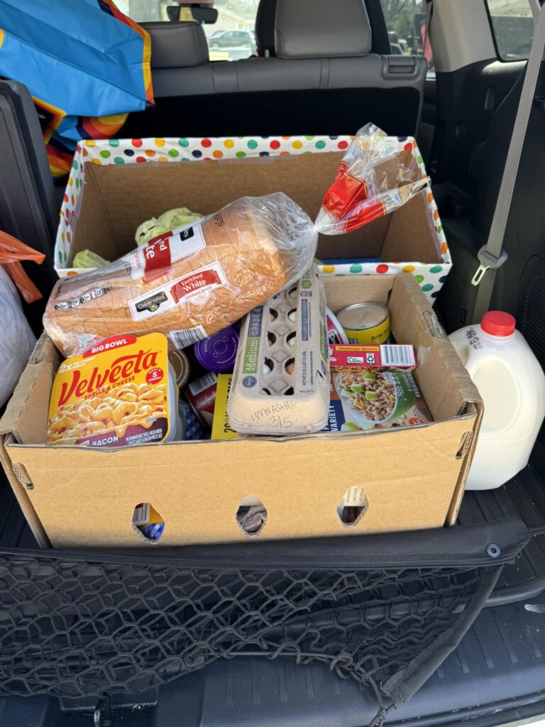 Food pantry donations for local families.